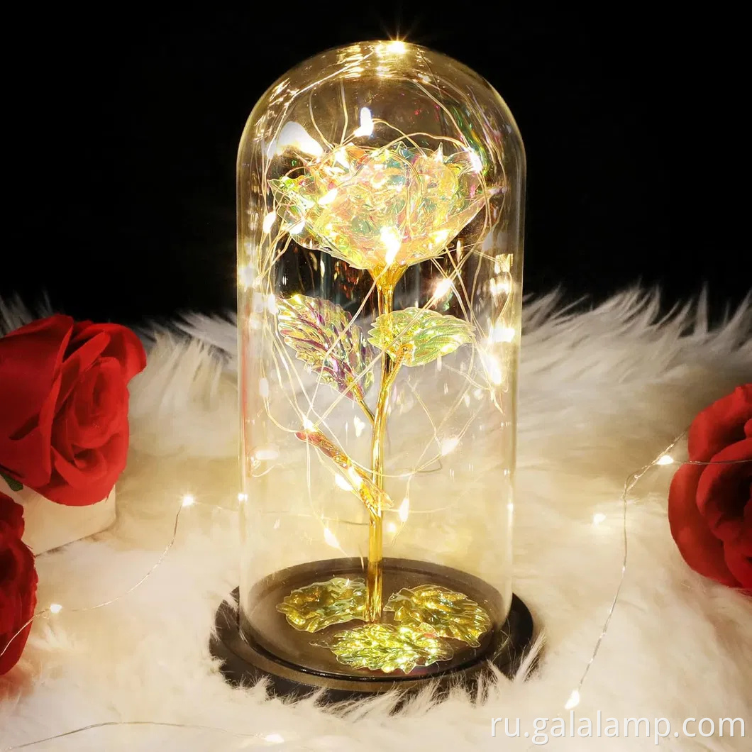 Galaxy Rose for Women, стеклянный купол Радужная Эвечная Роза Подарок